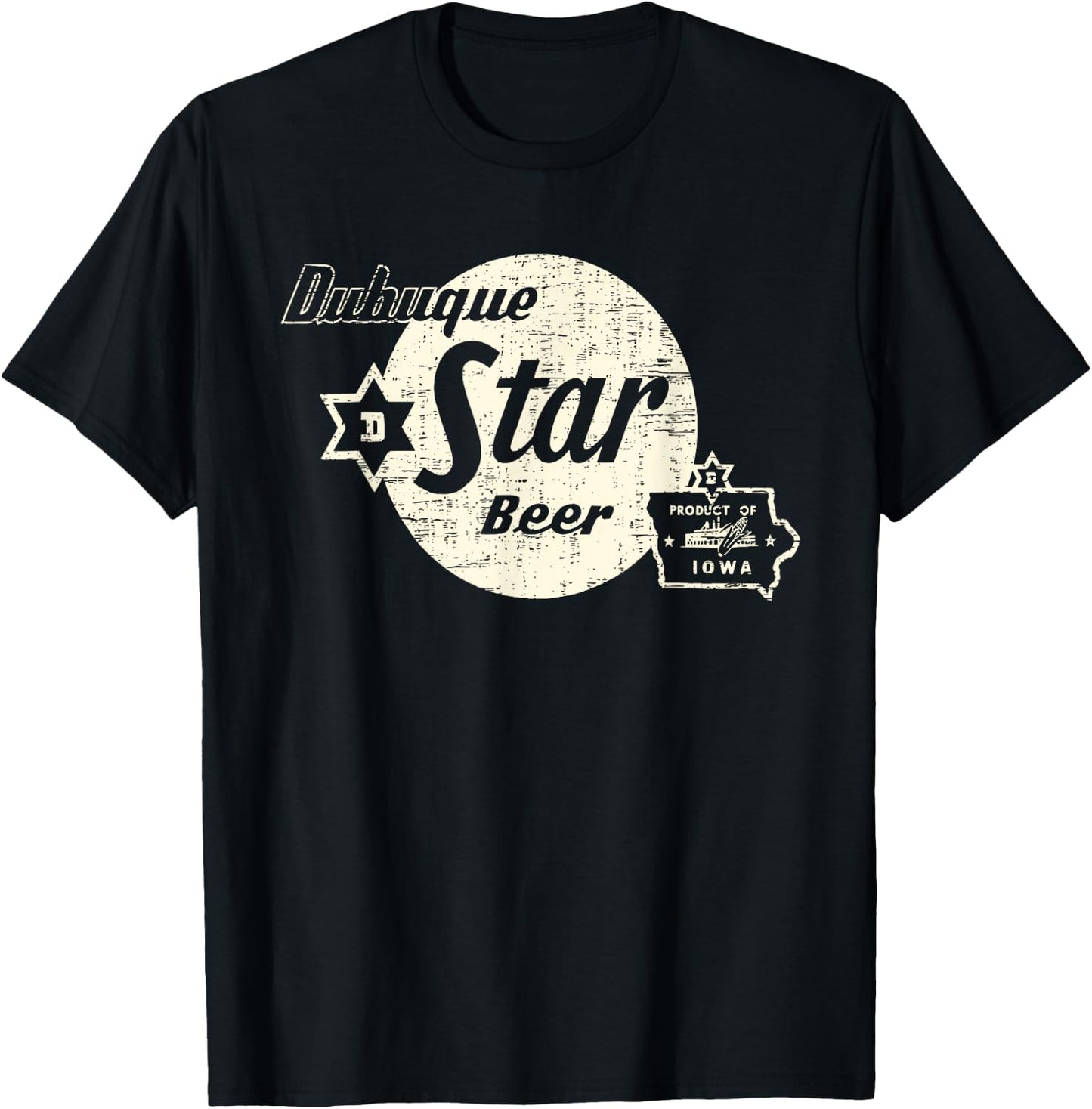 Vintage Advertising Art Dubuque Iowa Restaurant Bar , Men's -Adults Black 3X-Large Short Sleeve Classic Fit Cotton T-Shirt - T-Shirt | Black