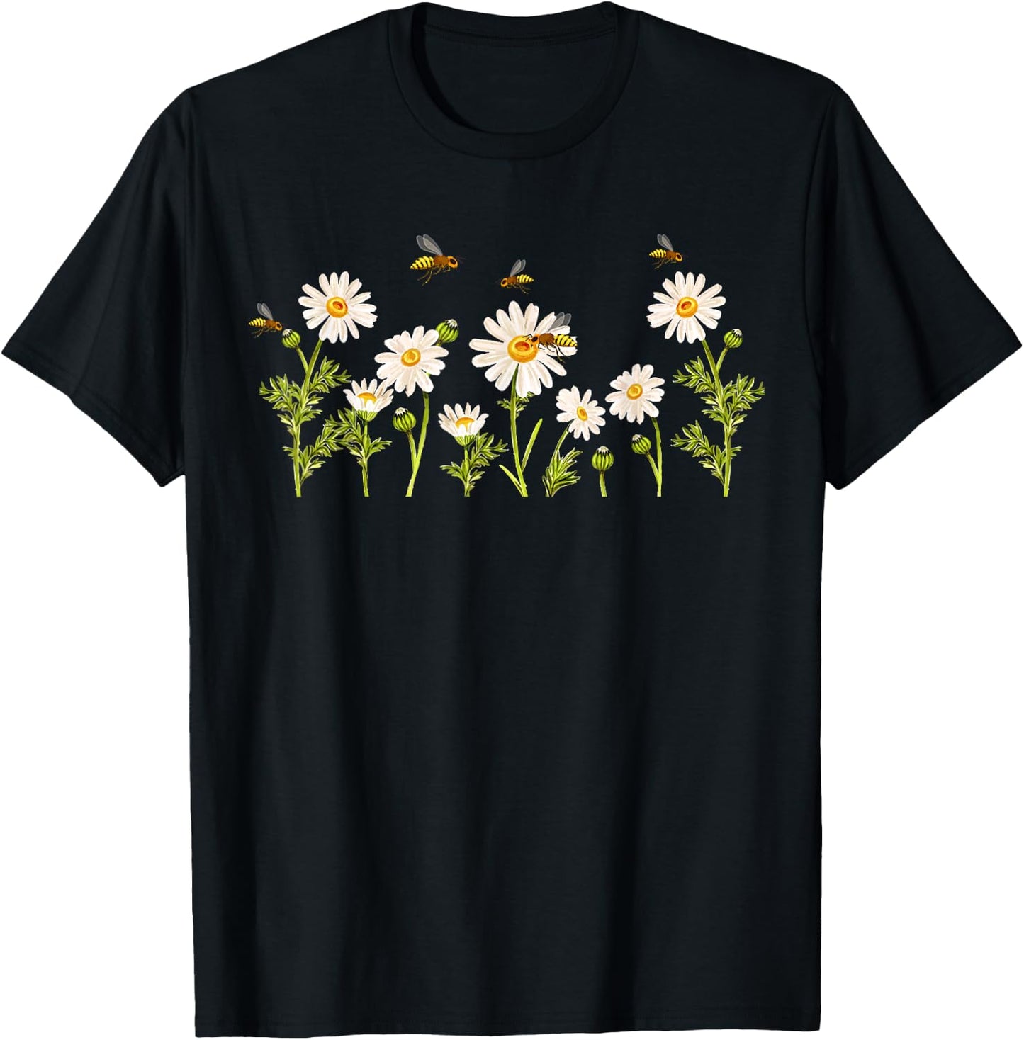 Marguerites Daisy Summer Daisies Flower Garden Gardeners T-Shirt - T-Shirt | Black