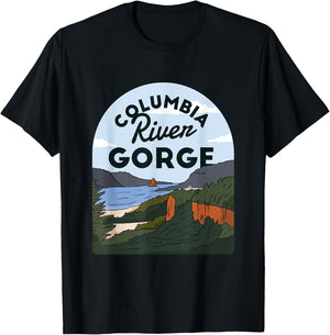 Columbia River Gorge Oregon Travel Nature Portland Salem T-Shirt - T-Shirt | Black
