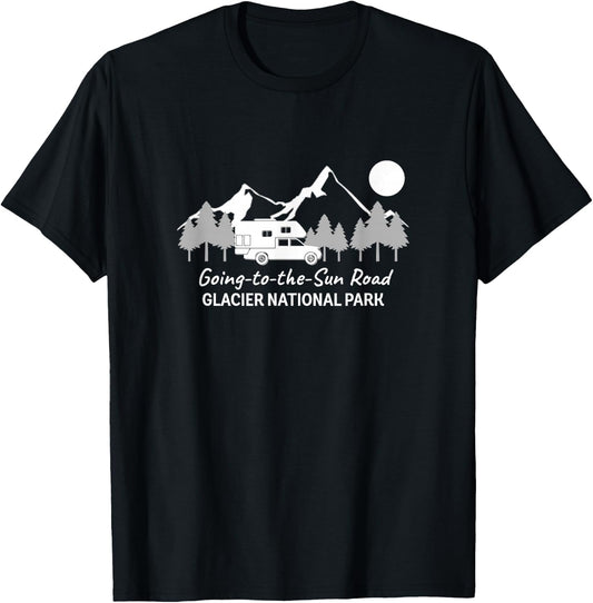 Going-to-the-Sun Road Glacier National Park | Truck Camper T-Shirt - T-Shirt | Black