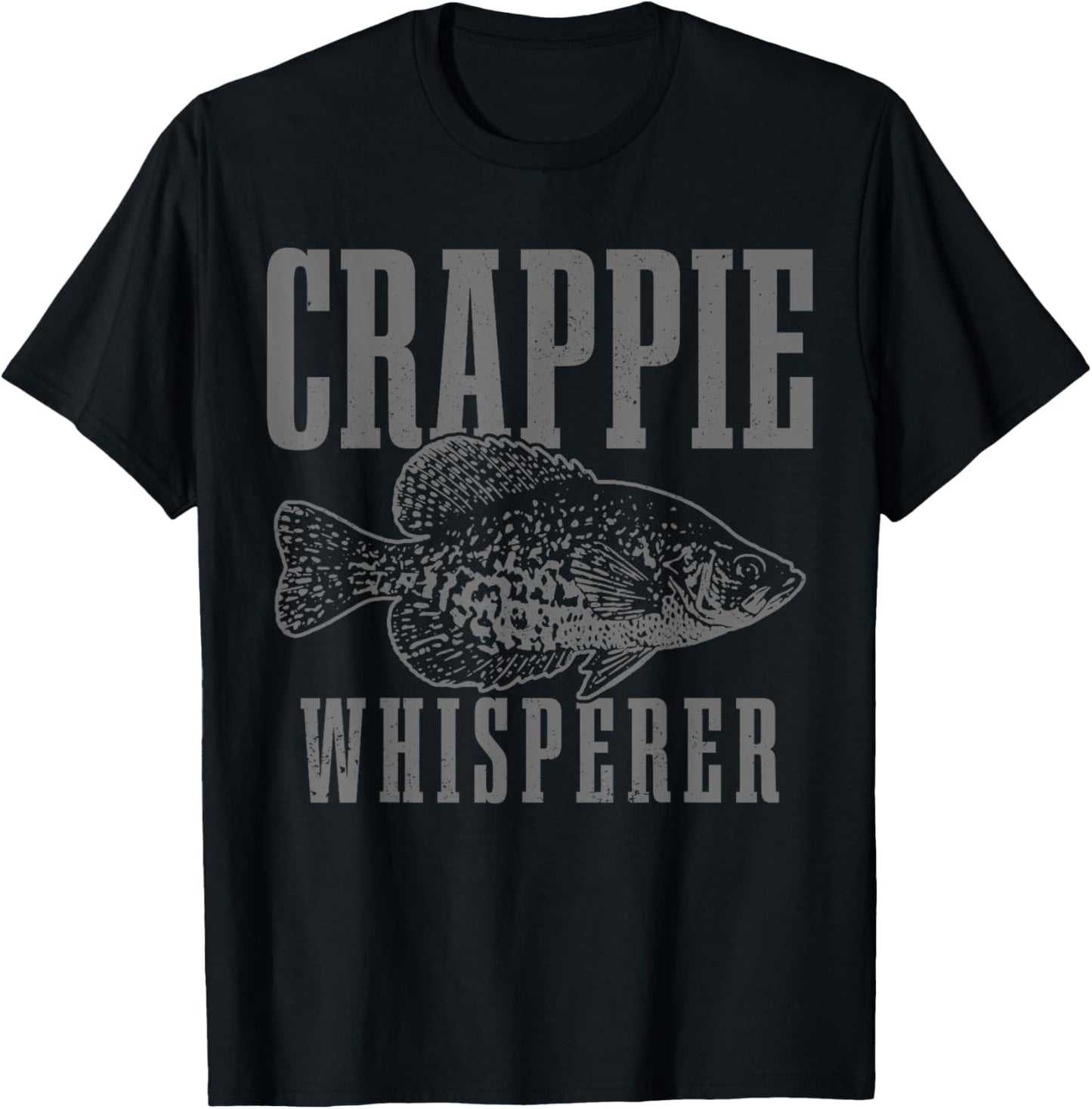 Crappie Whisperer Funny Vintage Crappie Fishing Fisherman T-Shirt - T-Shirt | Black