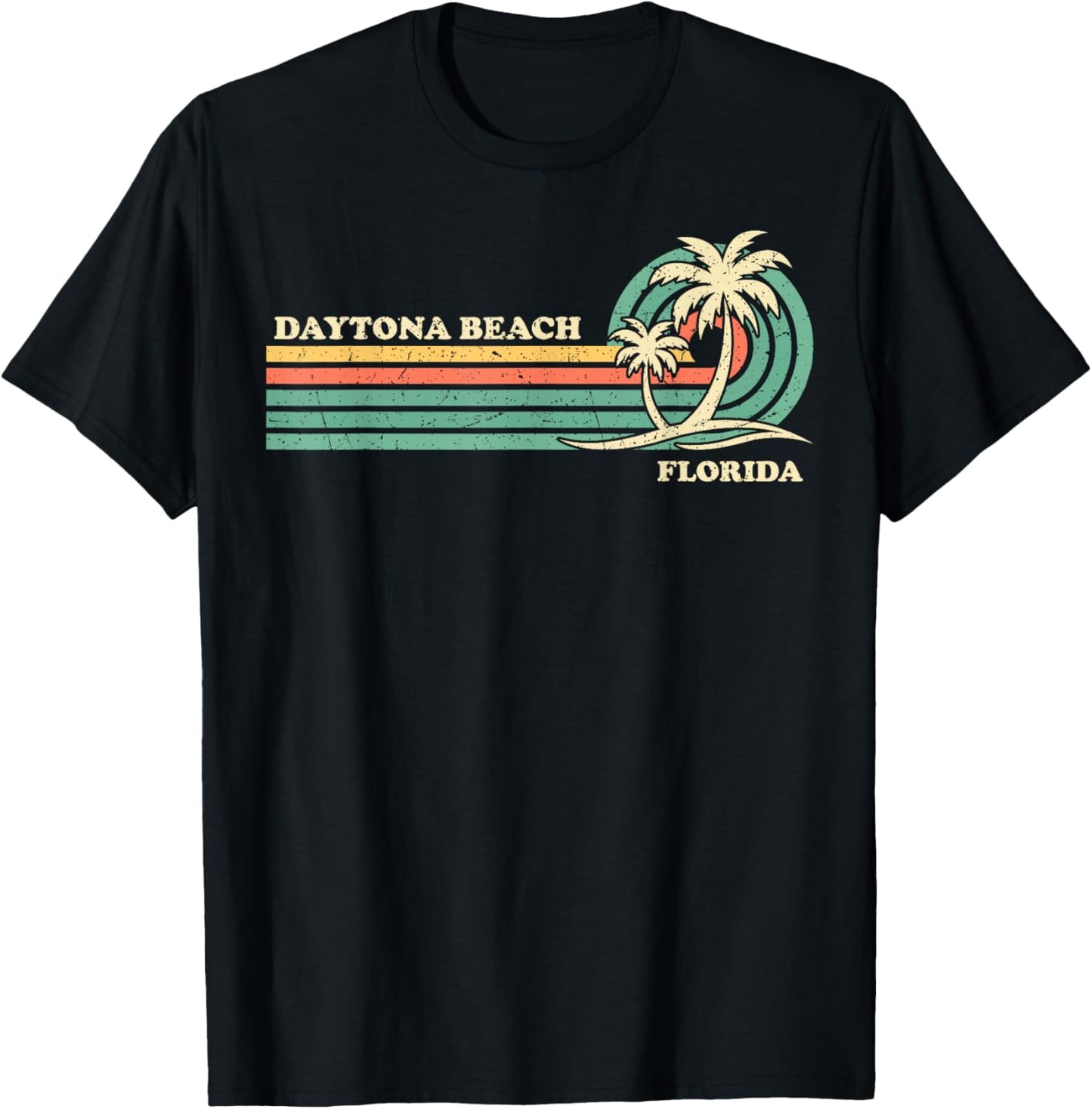 Vintage Retro Summer Vacation Florida Daytona Beach Men Women Girls Kids T-Shirt - T-Shirt | Black