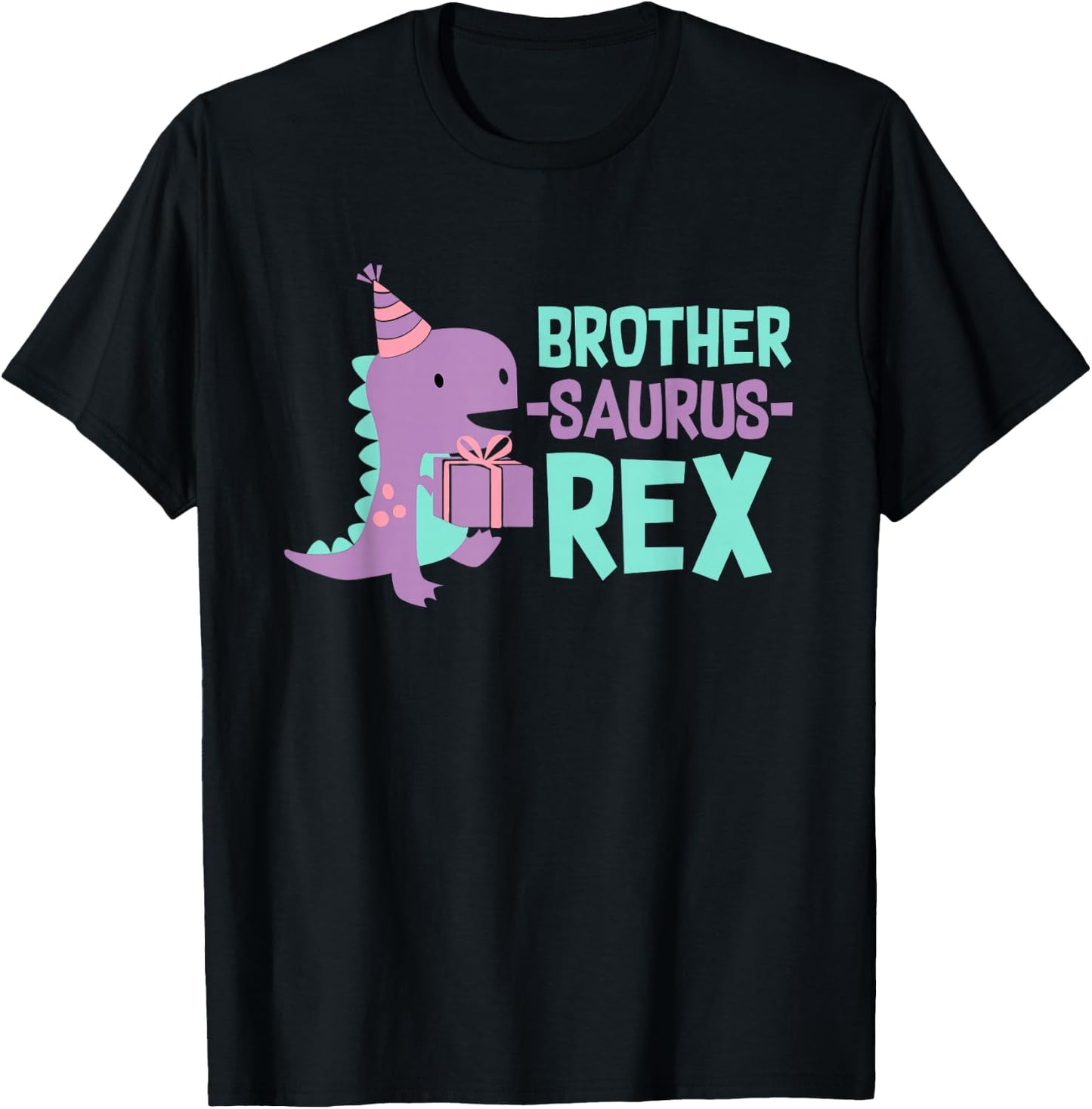 Brother Dinosaur Family Matching Dino Birthday Girls Party T-Shirt - T-Shirt | Black