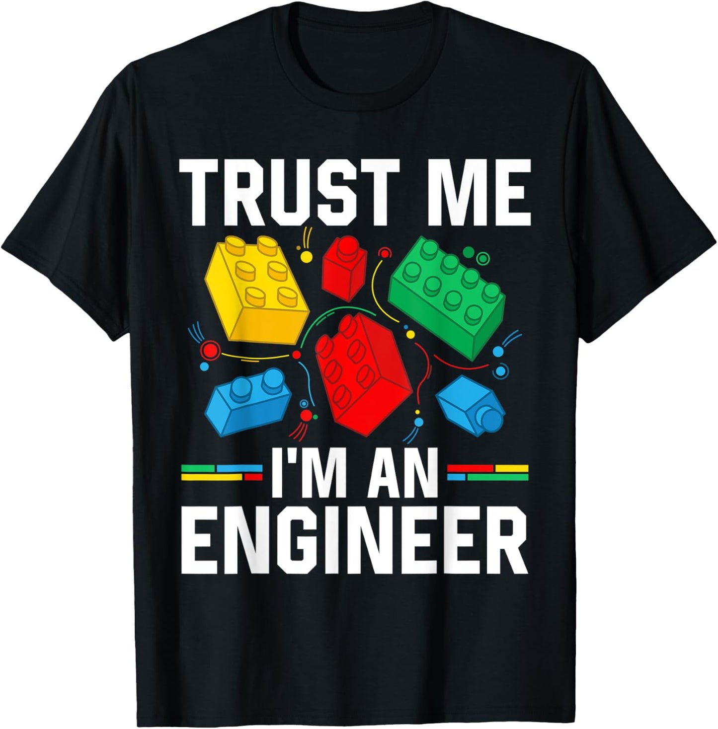 Engineer Children Kids Toy Big Building Blocks Brick Builder T-Shirt - T-Shirt | Black
