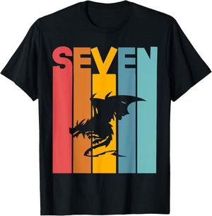 7th Birthday Dragon Children 7 Years Old T-Shirt - T-Shirt | Black