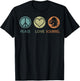 Vintage Peace Love Squirrel Funny Squirrel Lover Gift T-Shirt - T-Shirt | Black