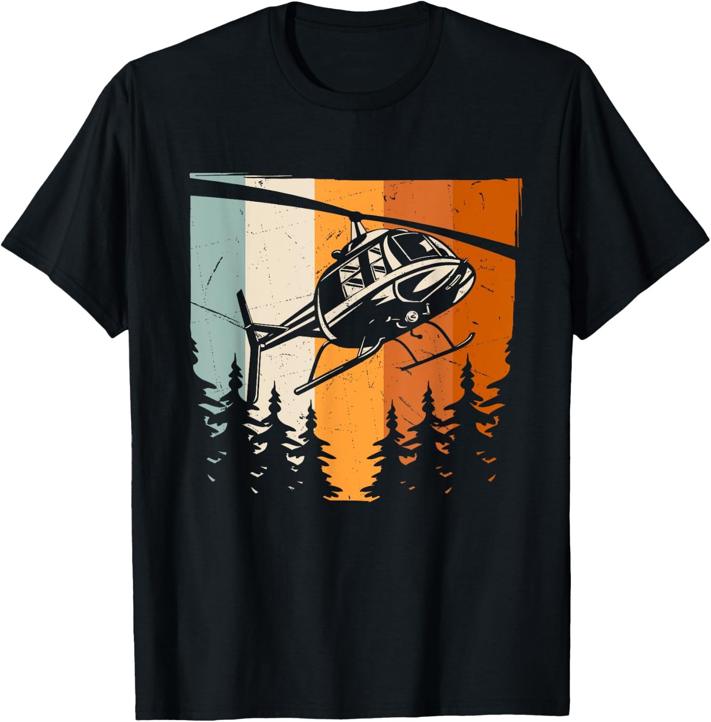 Helicopter Vintage T-Shirt - T-Shirt | Black