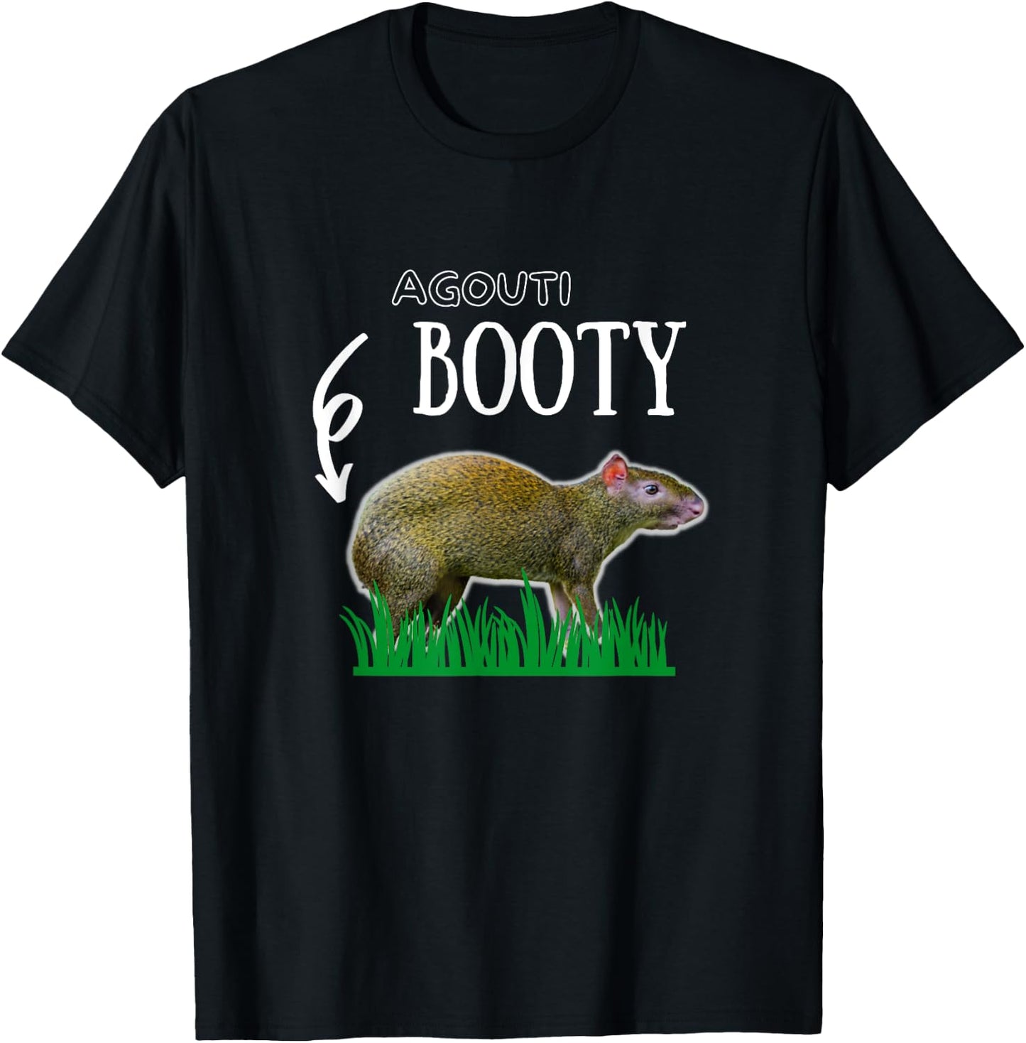 Agouti Animal Funny Grass Meme Men Women Kids T-Shirt - T-Shirt | Black