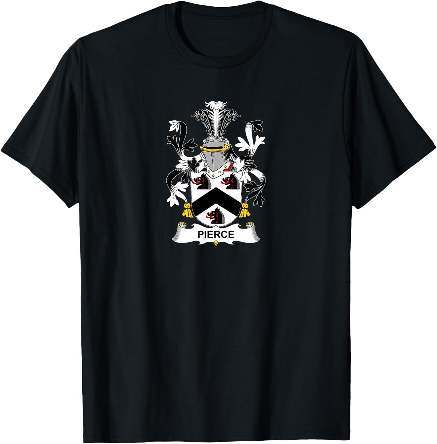 Pierce Coat of Arms - Family Crest T-Shirt - T-Shirt | Black