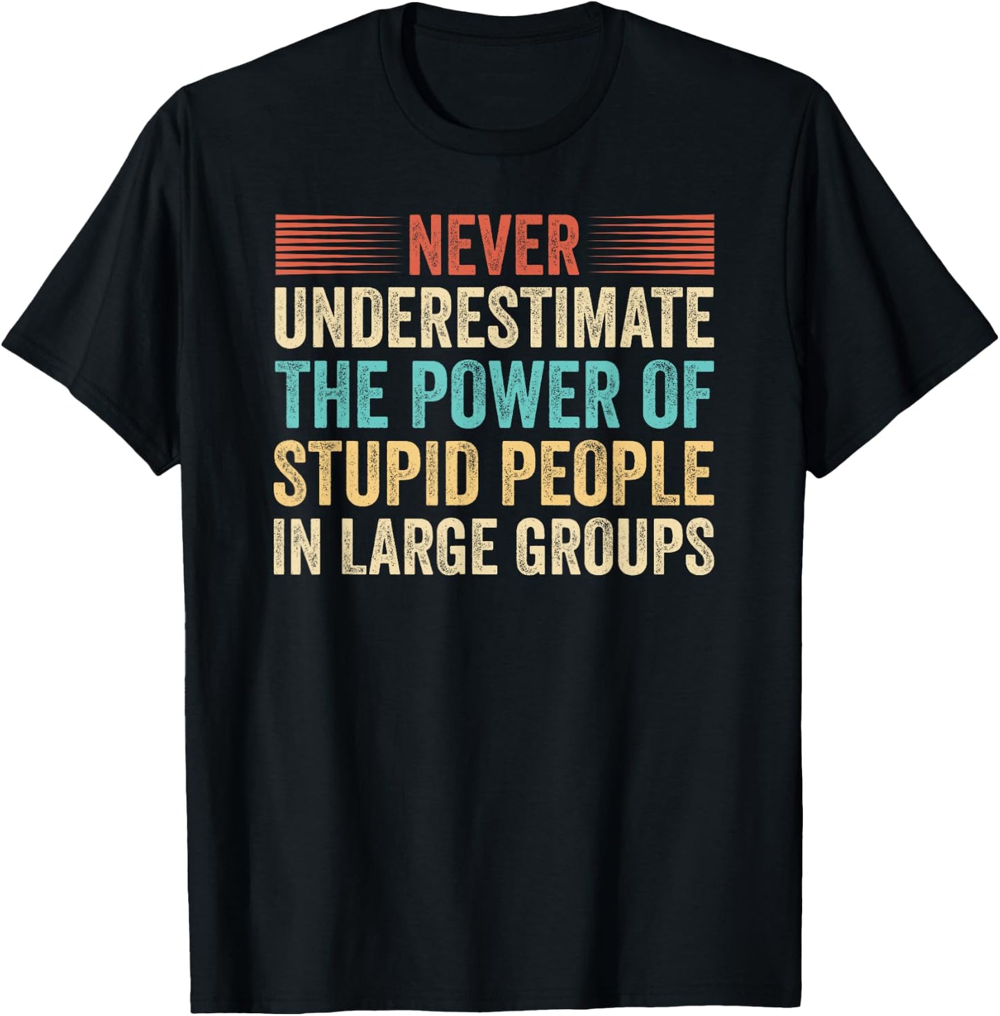 Never Underestimate The Power Of Stupid People Crowdfunding T-Shirt - T-Shirt | Black