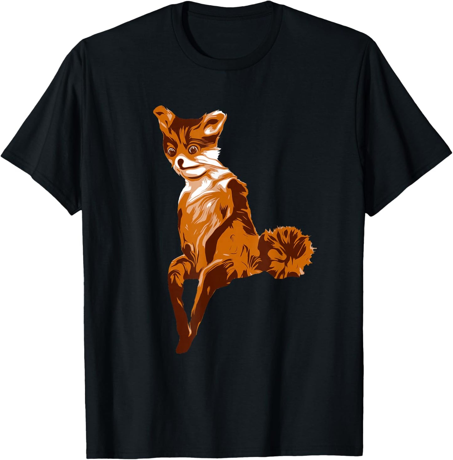 Stoned Fox - Funny Meme T-Shirt - T-Shirt | Black