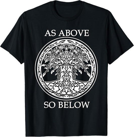 Tree Of Life - AS ABOVE SO BELOW - Spiritual and Esoteric T-Shirt - T-Shirt | Black