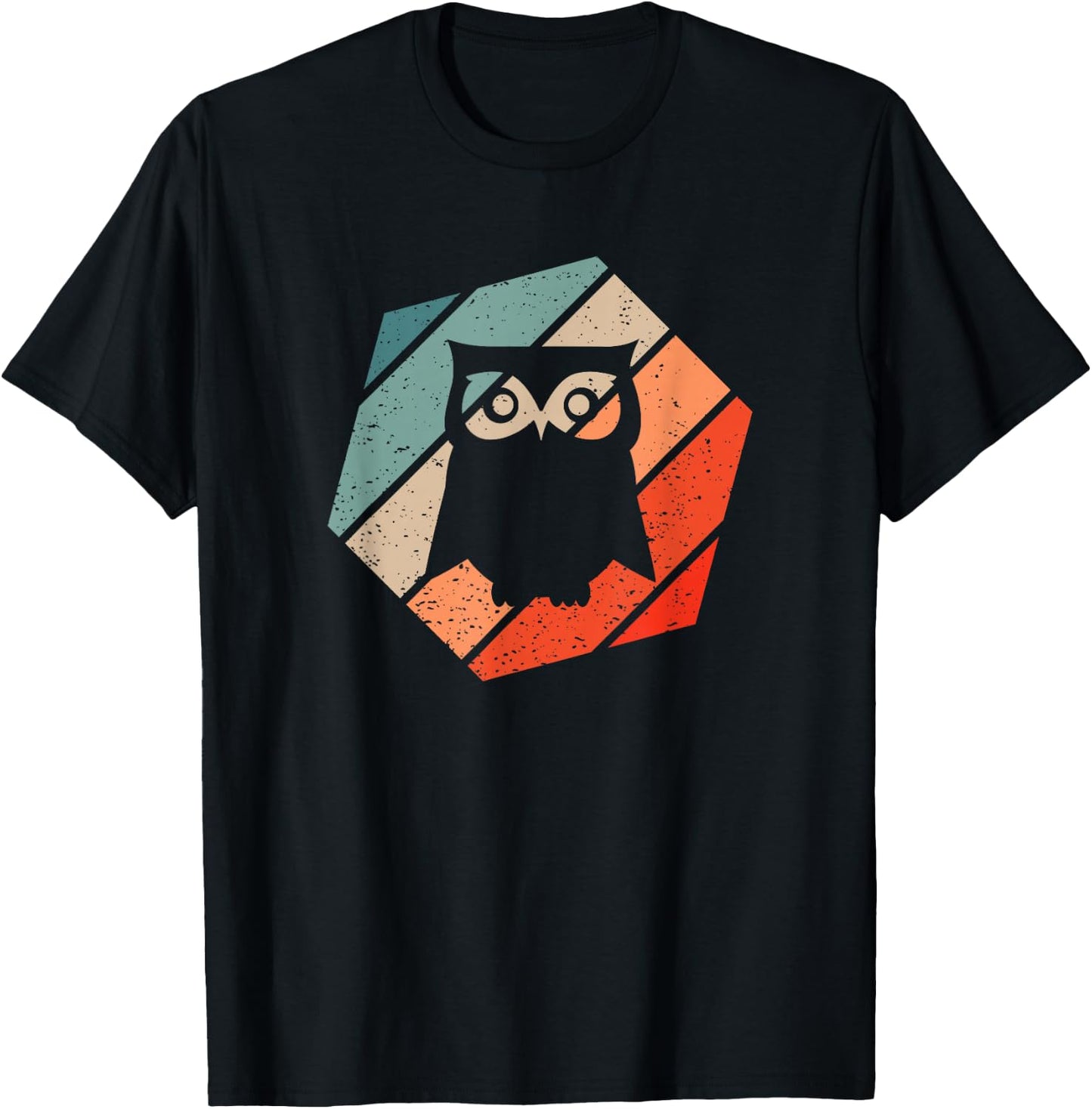 Owl Retro Style Vintage T-Shirt - T-Shirt | Black
