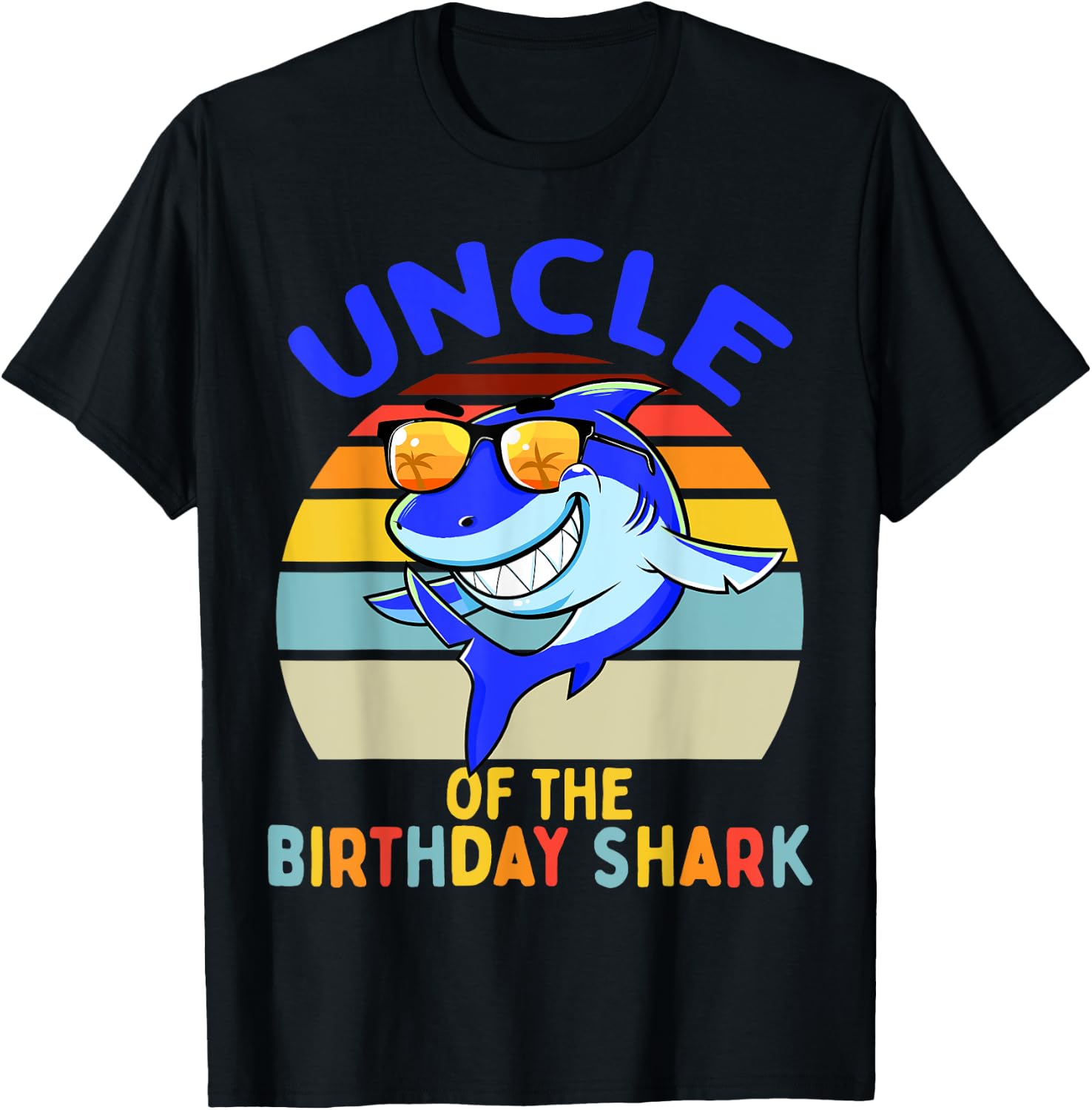 Uncle of the Shark Birthday Matching Family T-Shirt - T-Shirt | Black