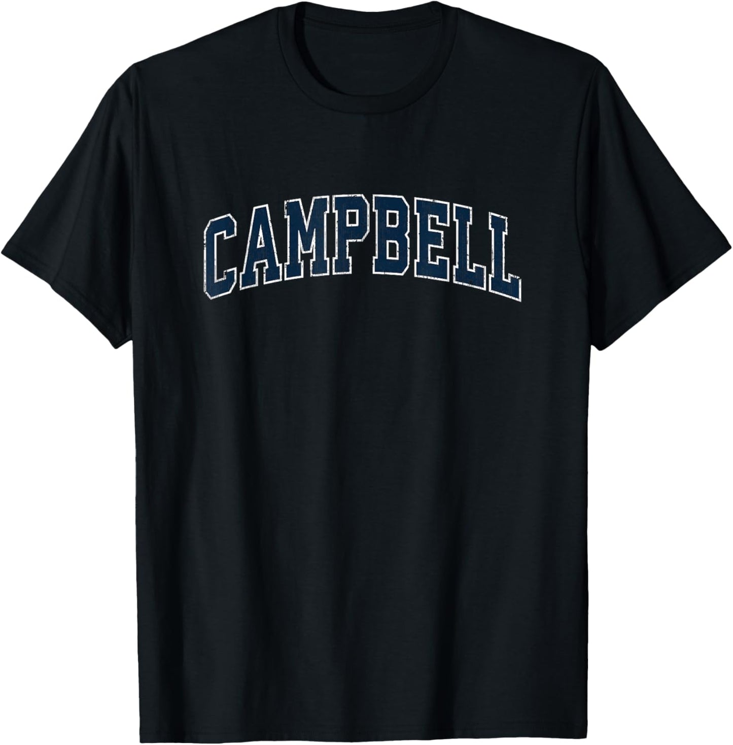 Campbell California CA Vintage Sports Design Navy Design T-Shirt - T-Shirt | Black