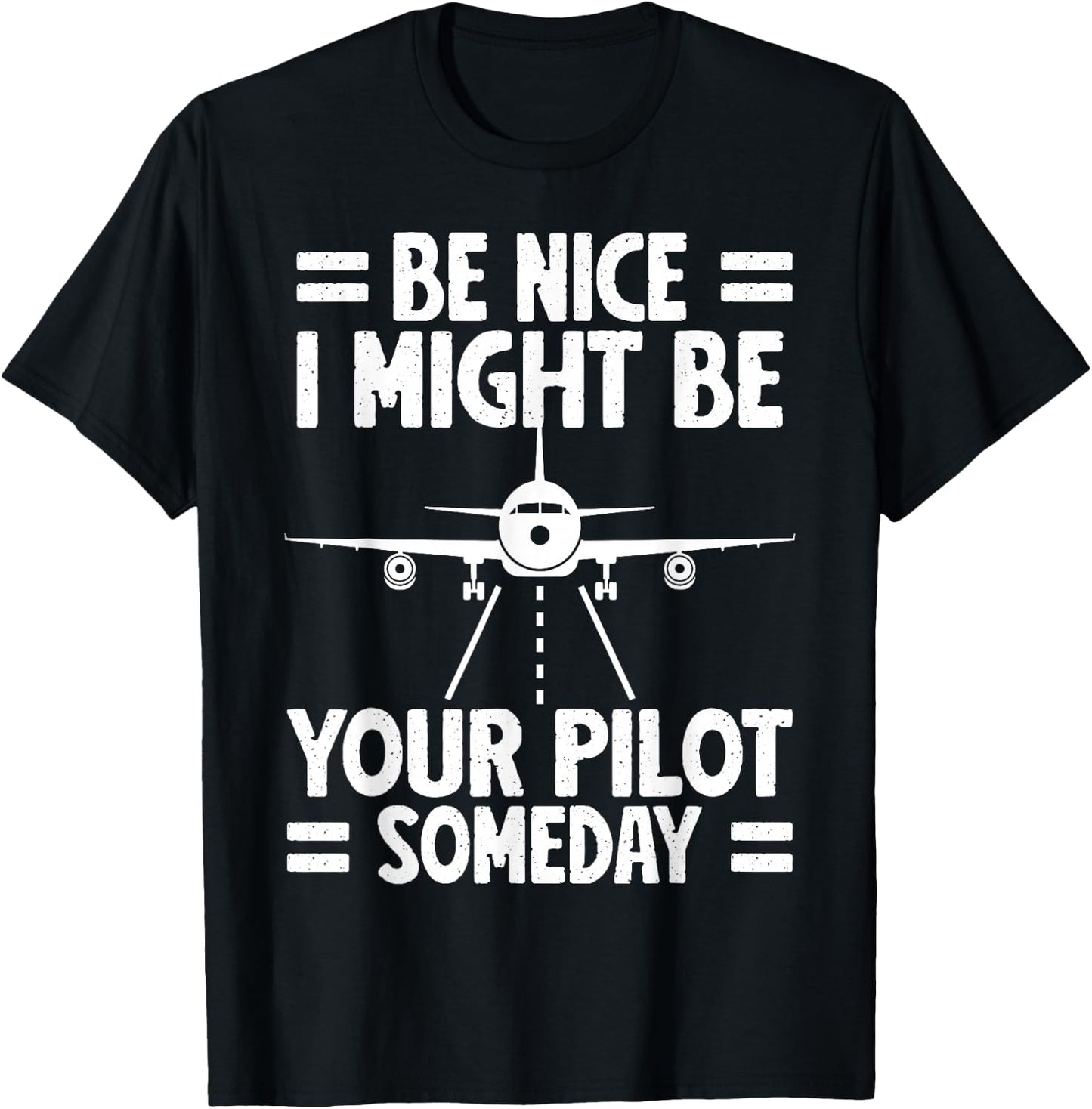 Funny Pilot Design Aviation Airplane Pilot Men Women Kids T-Shirt - T-Shirt | Black