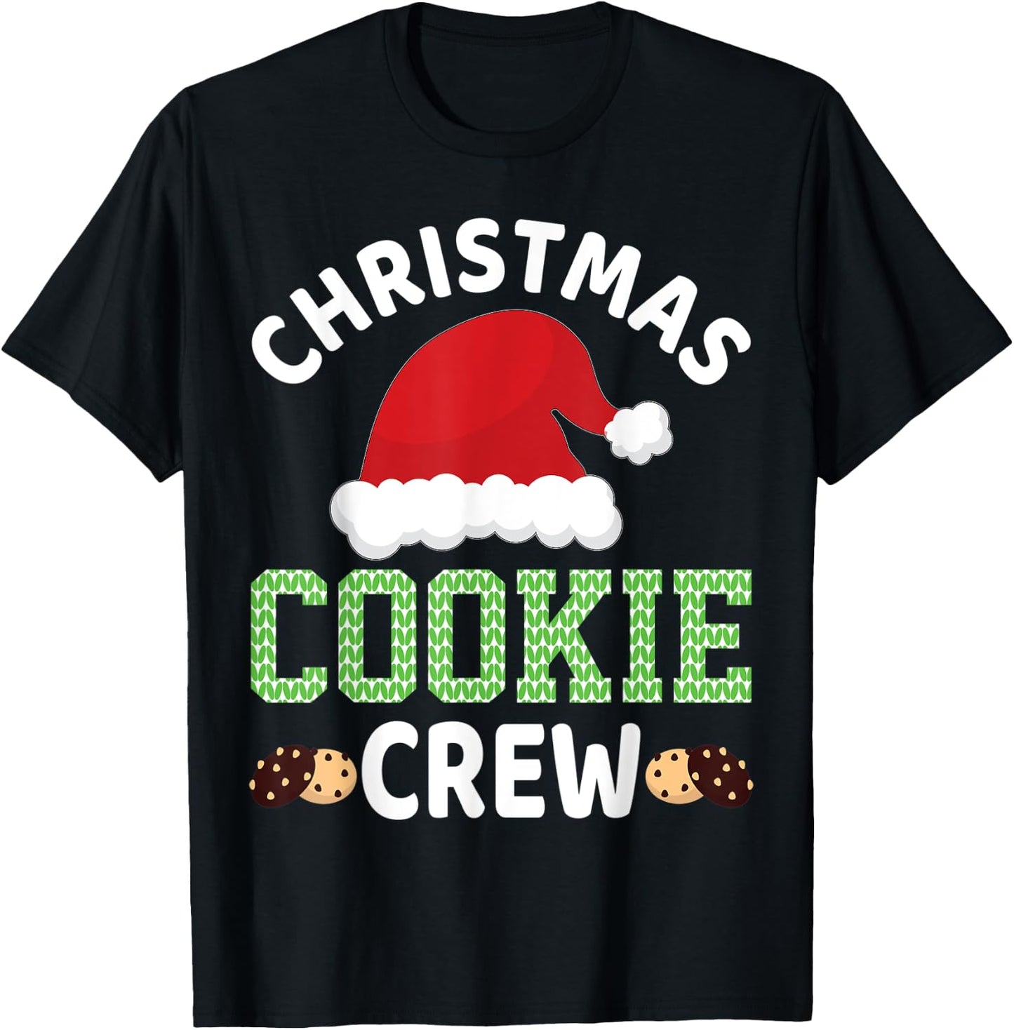 Christmas Santa Hat Gingerbread Cookie Crew Baking Team T-Shirt - T-Shirt | Black
