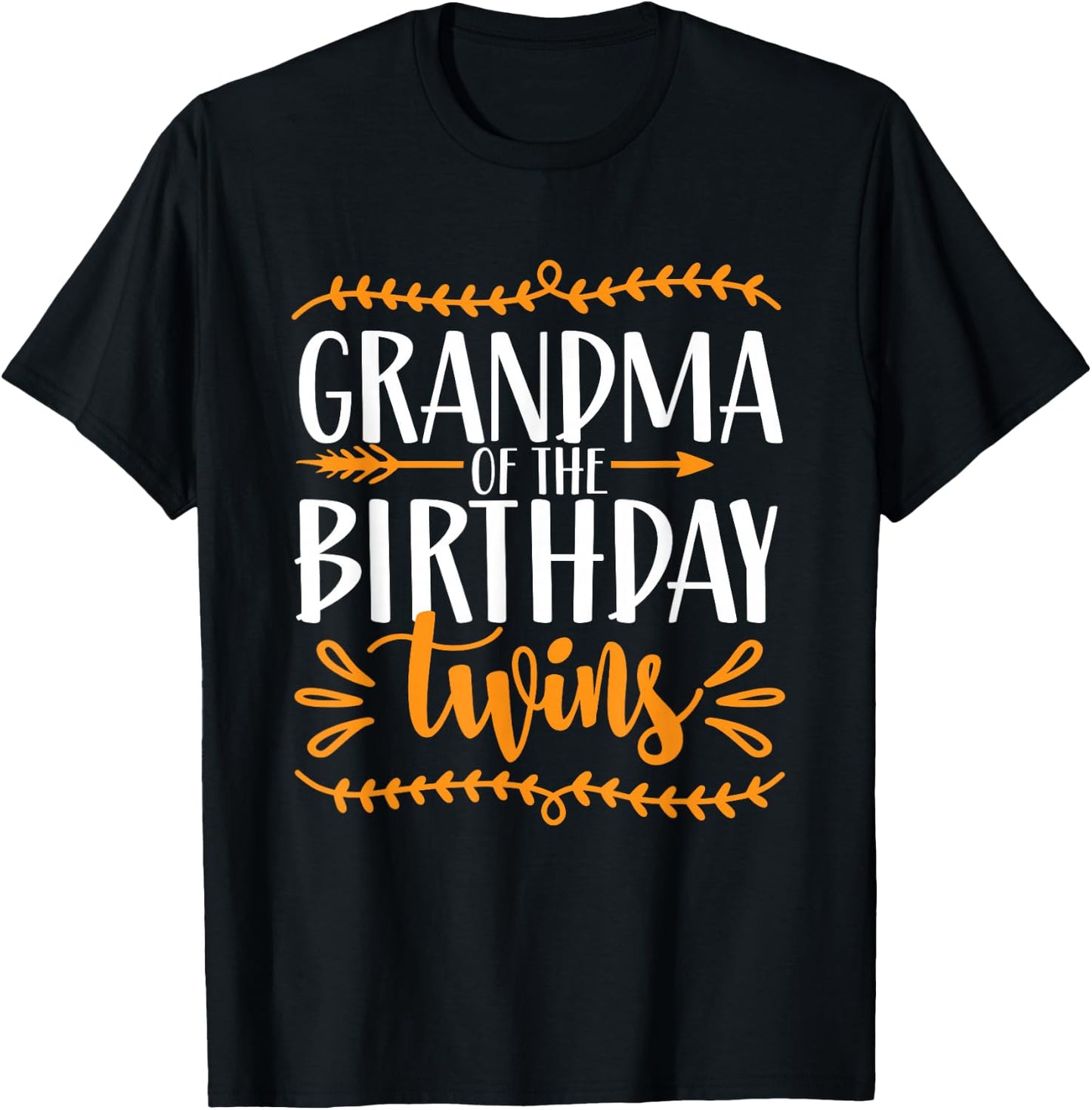 Grandma The Birthday Twins Twin Birthday Grandmother T-Shirt - T-Shirt | Black