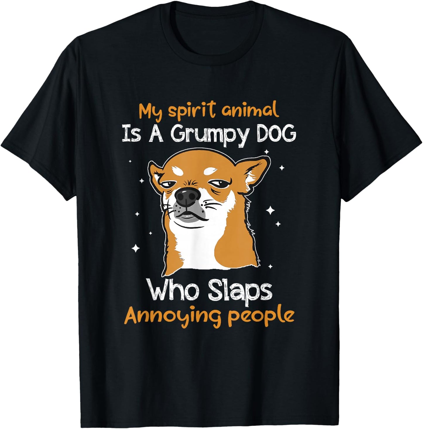 Dog Lover My Spirit Animal Is Grumpy Dog Funny T-Shirt - T-Shirt | Black
