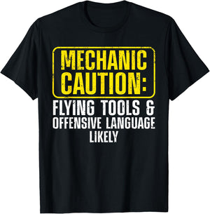 Funny Mechanic Art Drag Racing Garage Guy Enthusiast T-Shirt - T-Shirt | Black