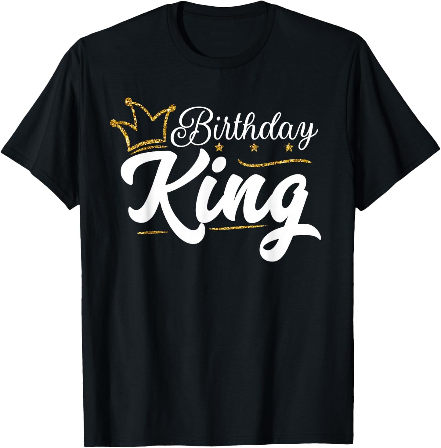 Birthday King Crown Bday Party Present Gift Boys T-Shirt - T-Shirt | Black