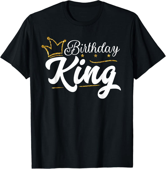 Birthday King Crown Bday Party Present Gift Boys T-Shirt - T-Shirt | Black