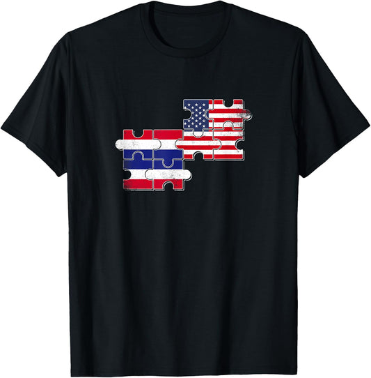 Thailand USA Flag American Thai T-Shirt - T-Shirt | Black