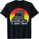 Truck Retro Truckin Big Rig Semi Trailer Driver Trucker Gift T-Shirt - T-Shirt | Black
