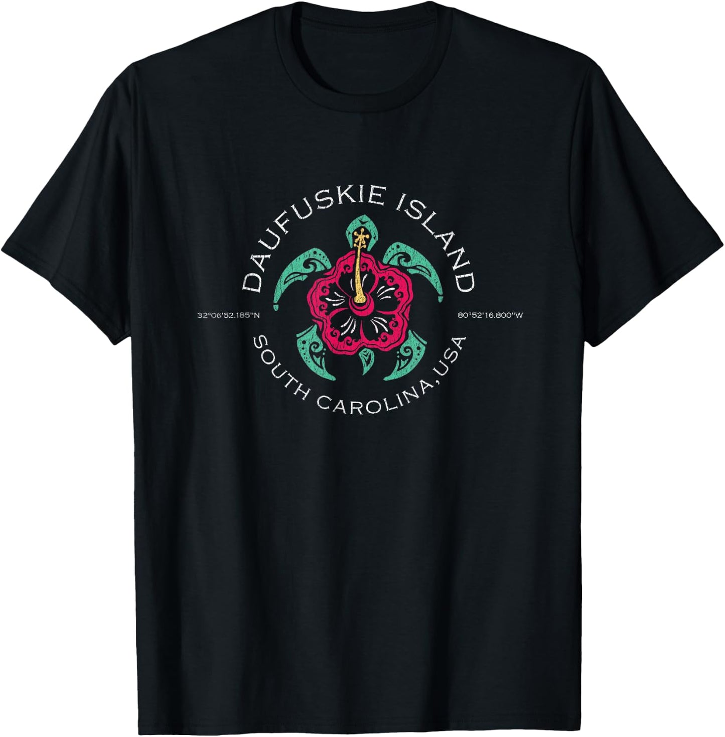 Cute Vintage Souvenir Daufuskie Island T-Shirt - T-Shirt | Black
