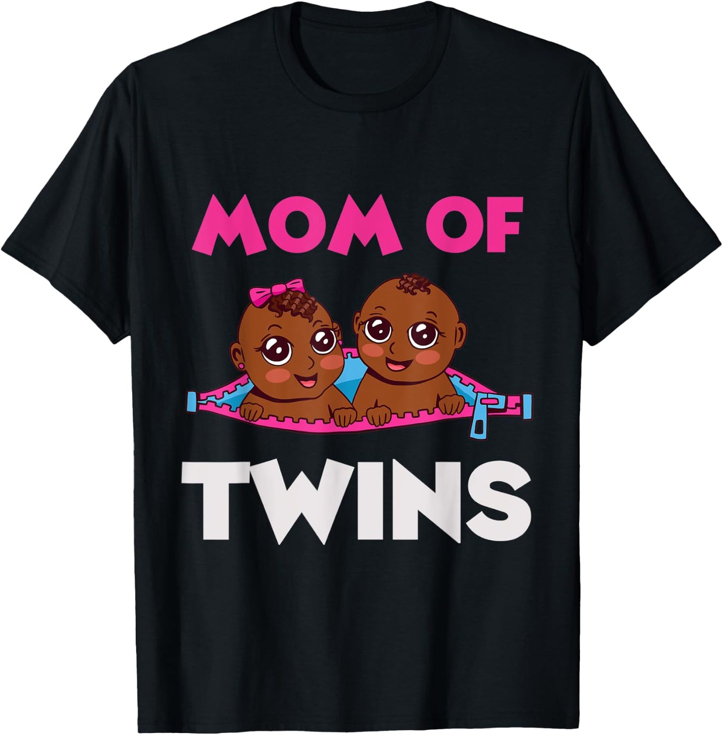 Twins Funny Mom Baby Pregnancy Matching Announcement T-Shirt - T-Shirt | Black
