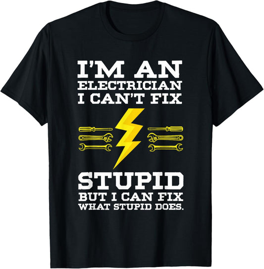 Electrician Gifts & Funny electrical Design T-Shirt - T-Shirt | Black