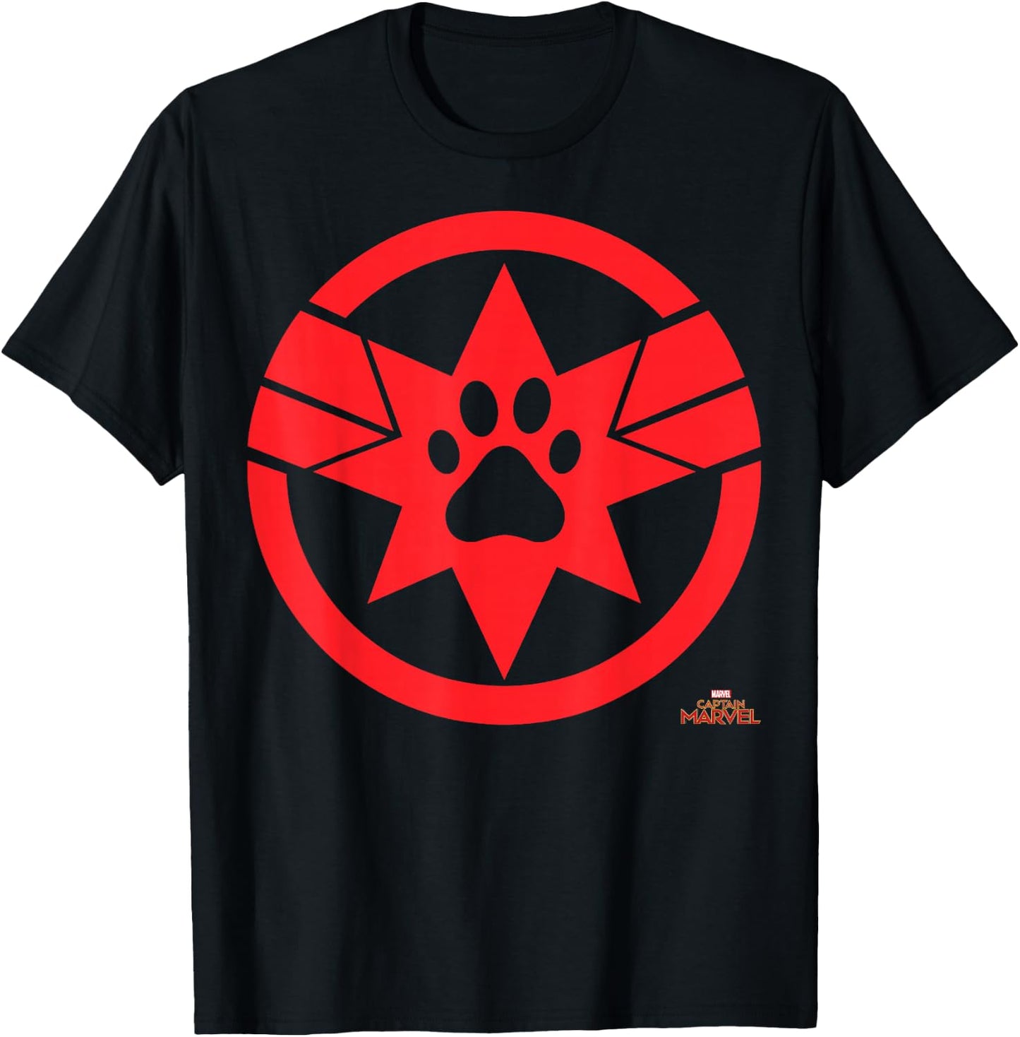Captain Marvel Goose Cat Paw Symbol Graphic T-Shirt - T-Shirt | Black