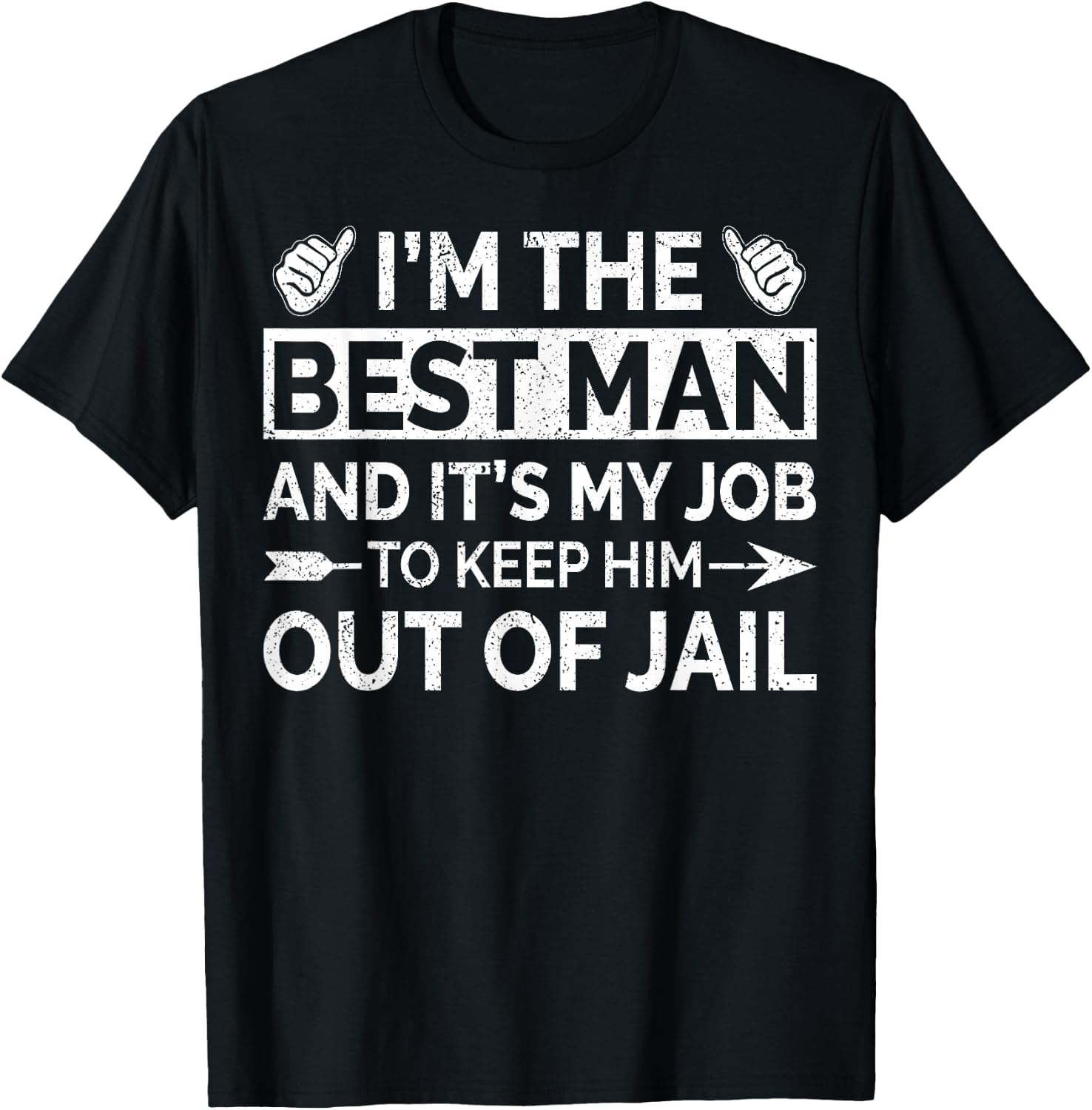 Best Man Wedding Groomsmen Funny Bridal Bachelor Party T-Shirt - T-Shirt | Black
