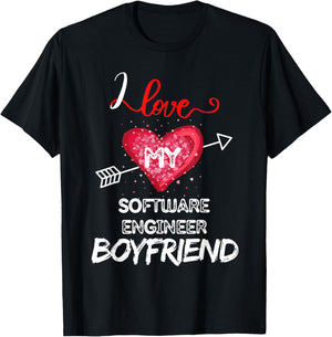 I love My Software Engineer Boyfriend T-Shirt - T-Shirt | Black