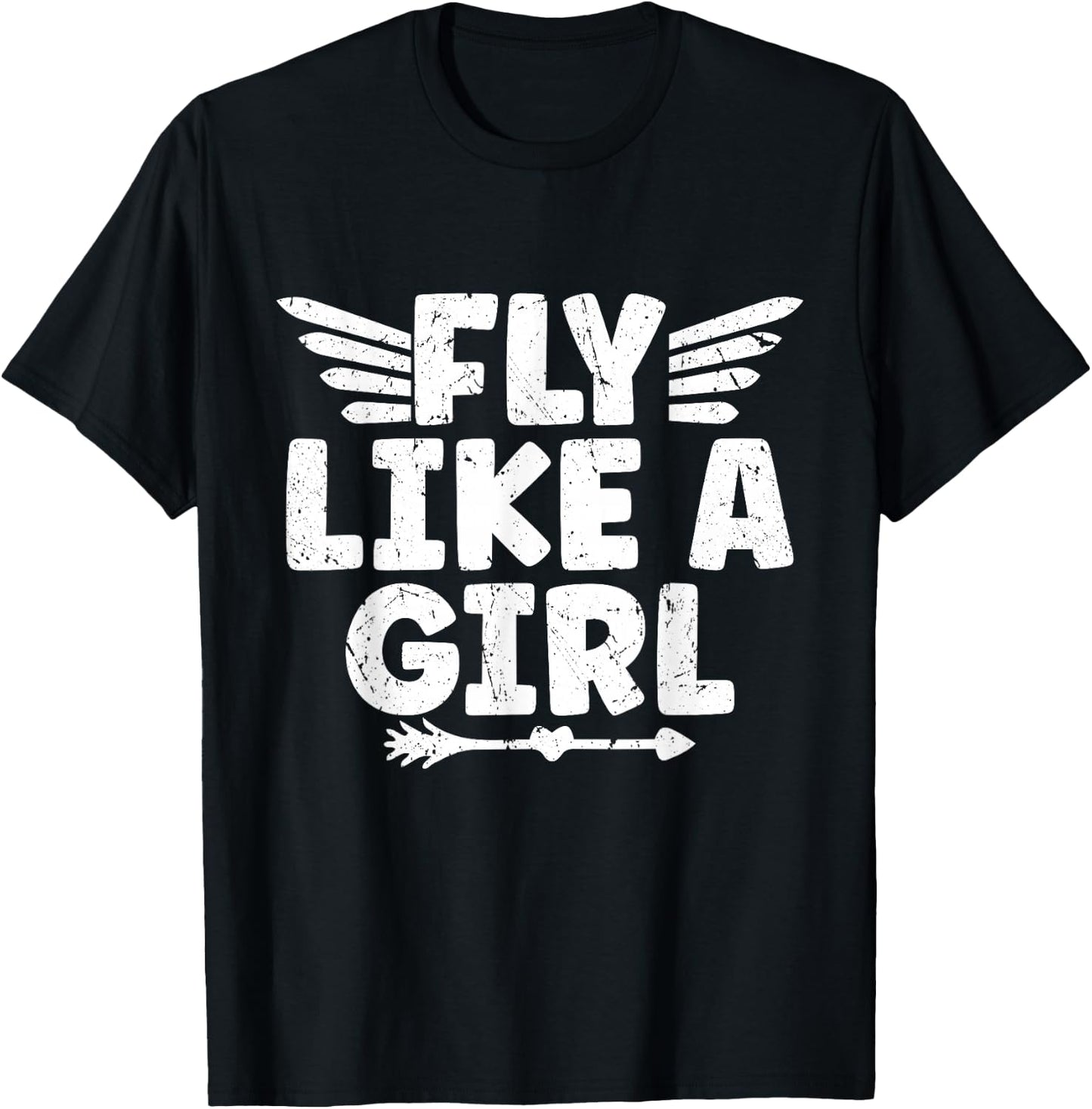Fly Like A Girl Pilot Aircraft Airline T-Shirt - T-Shirt | Black