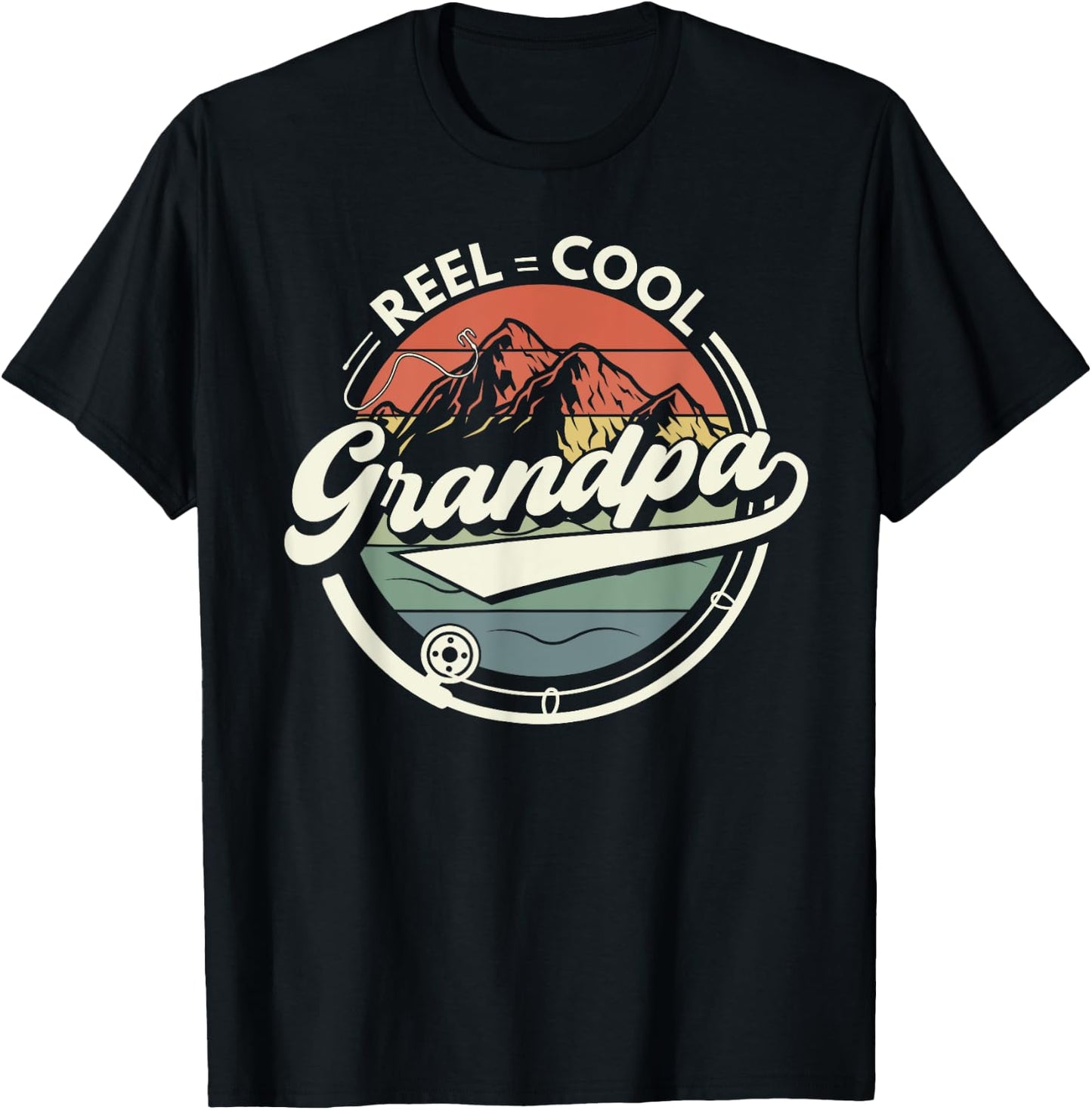 Reel Cool Grandpa Fishing T-Shirt - T-Shirt | Black