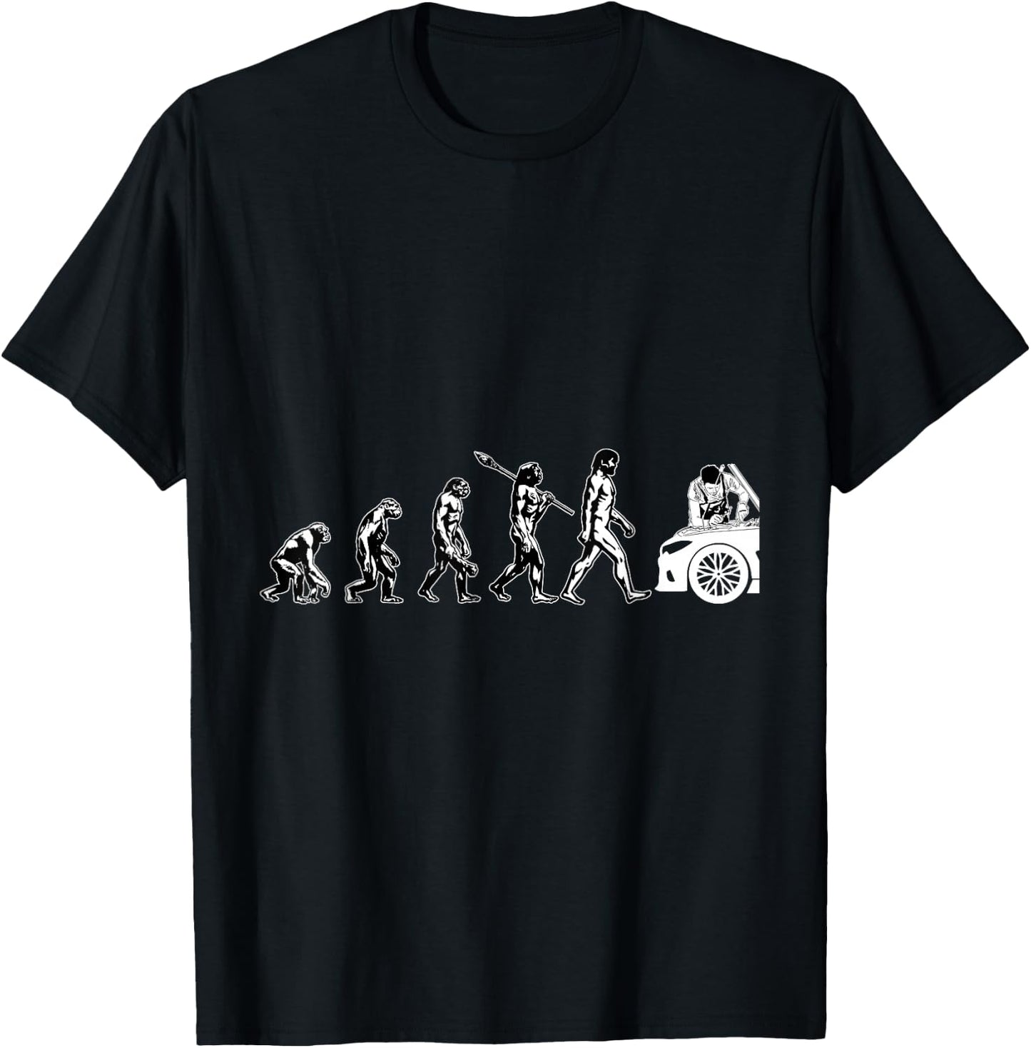 Funny car mechanic evolution car mechatronic T-Shirt - T-Shirt | Black