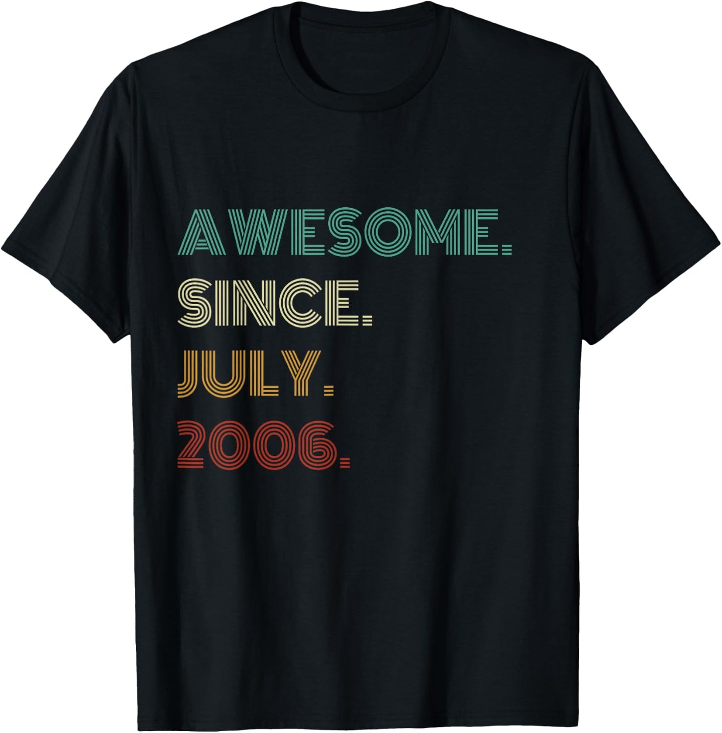 20 Years Old Awesome Since July 2006 20th Birthday T-Shirt - T-Shirt | Black