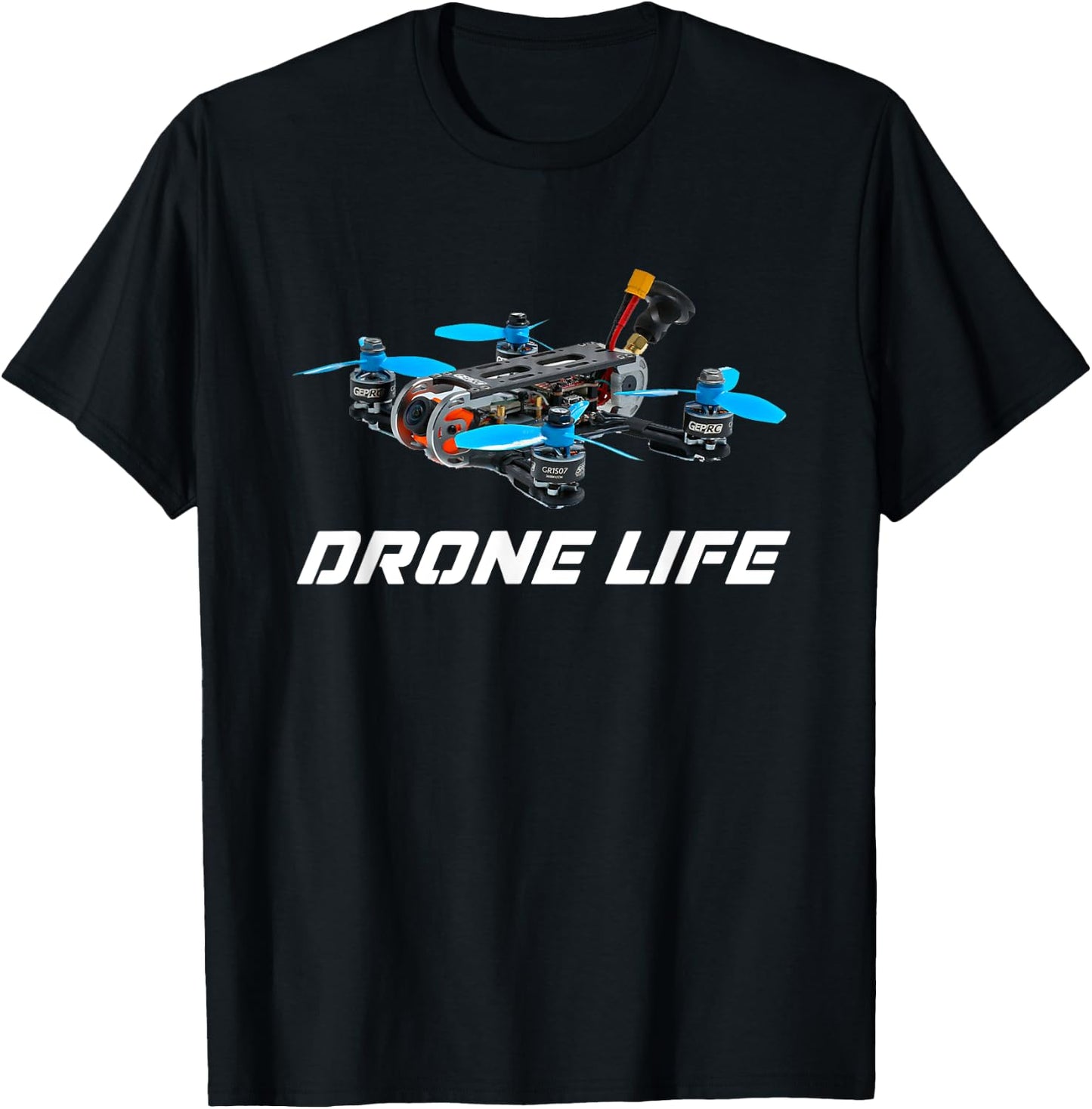 Drone Life Apparel Adult Black Drone Racing , Classic Fit, Short Sleeve, Size S T-Shirt - T-Shirt | Black
