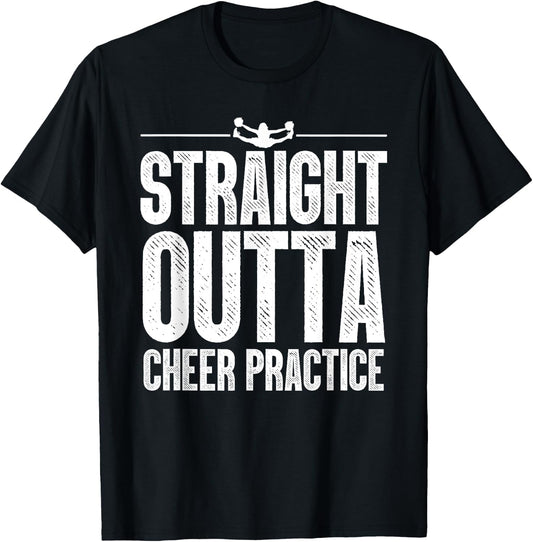 Funny Cheerleader Art Women Girls Cheer Flyer Cheerleading T-Shirt - T-Shirt | Black