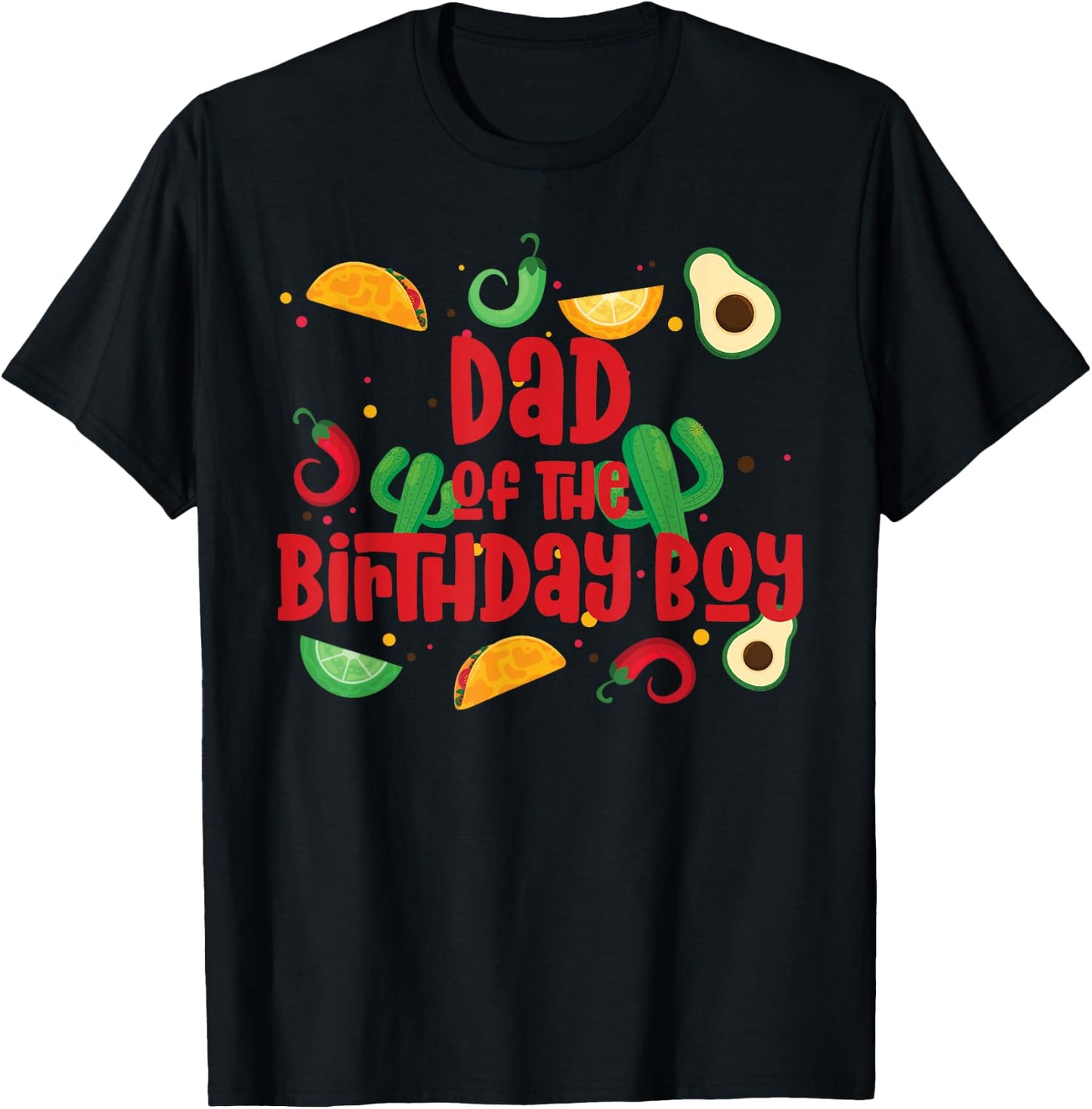 Dad Taco Twosday Fiesta Taco Birthday Theme Boy 2yr T-Shirt - T-Shirt | Black