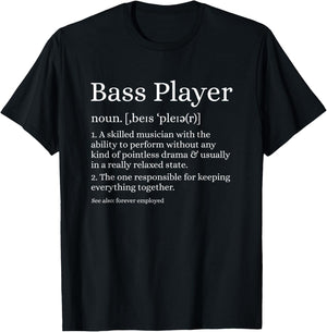 Bass Player Definition Bassist Gift Musicians T-Shirt - T-Shirt | Black