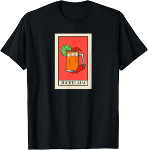Michelada Tarot Card Style Art, Spicy Mexican Cocktail T-Shirt - T-Shirt | Black