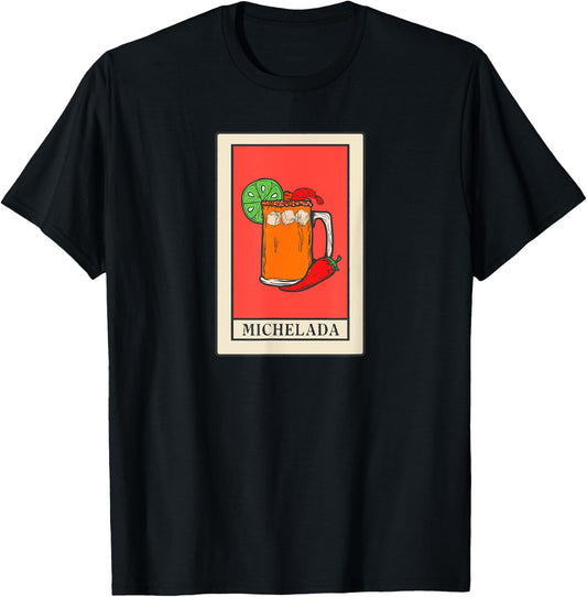 Michelada Tarot Card Style Art, Spicy Mexican Cocktail T-Shirt - T-Shirt | Black