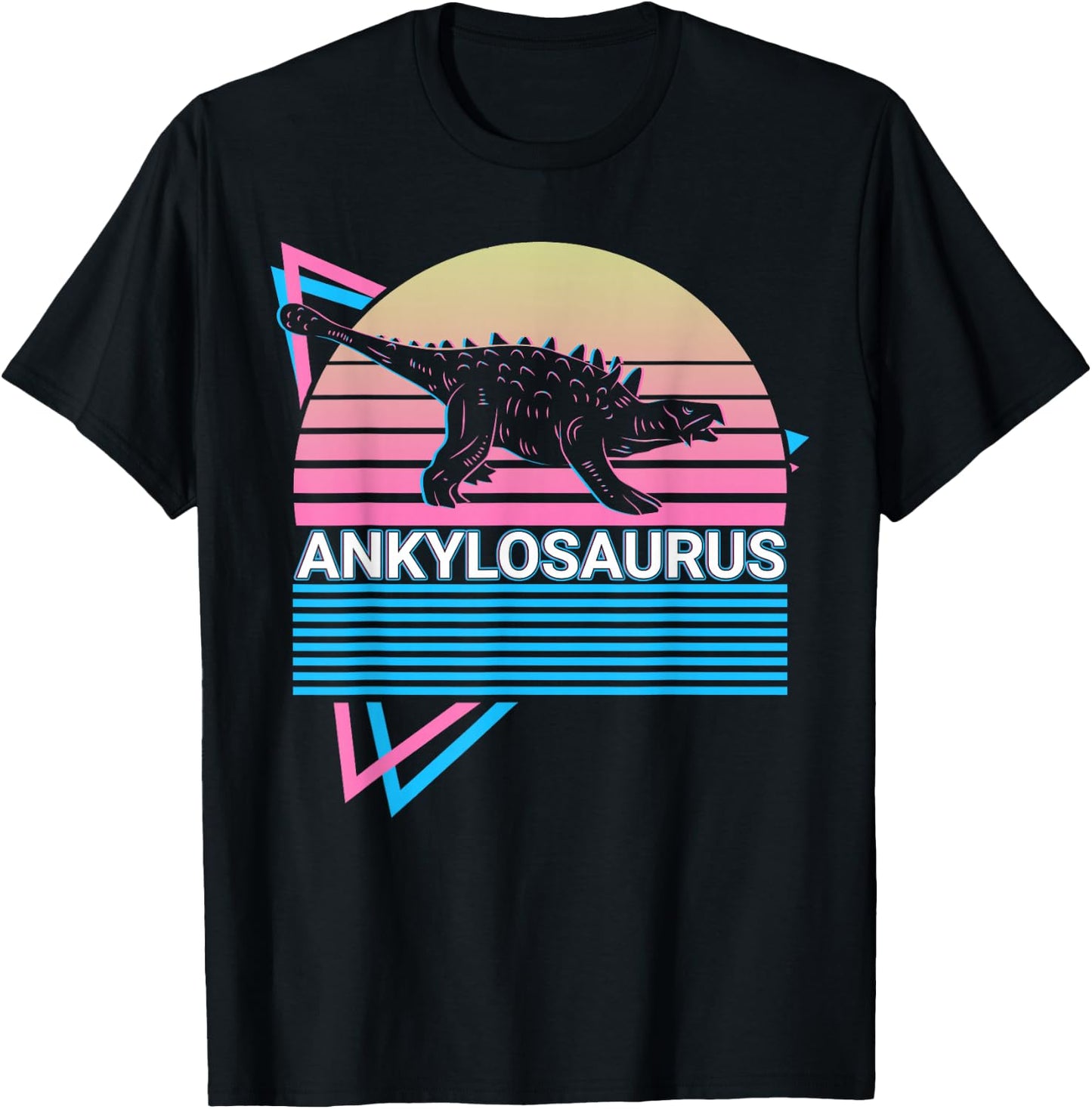 Ankylosaurus Dinosaur Retro T-Shirt - T-Shirt | Black