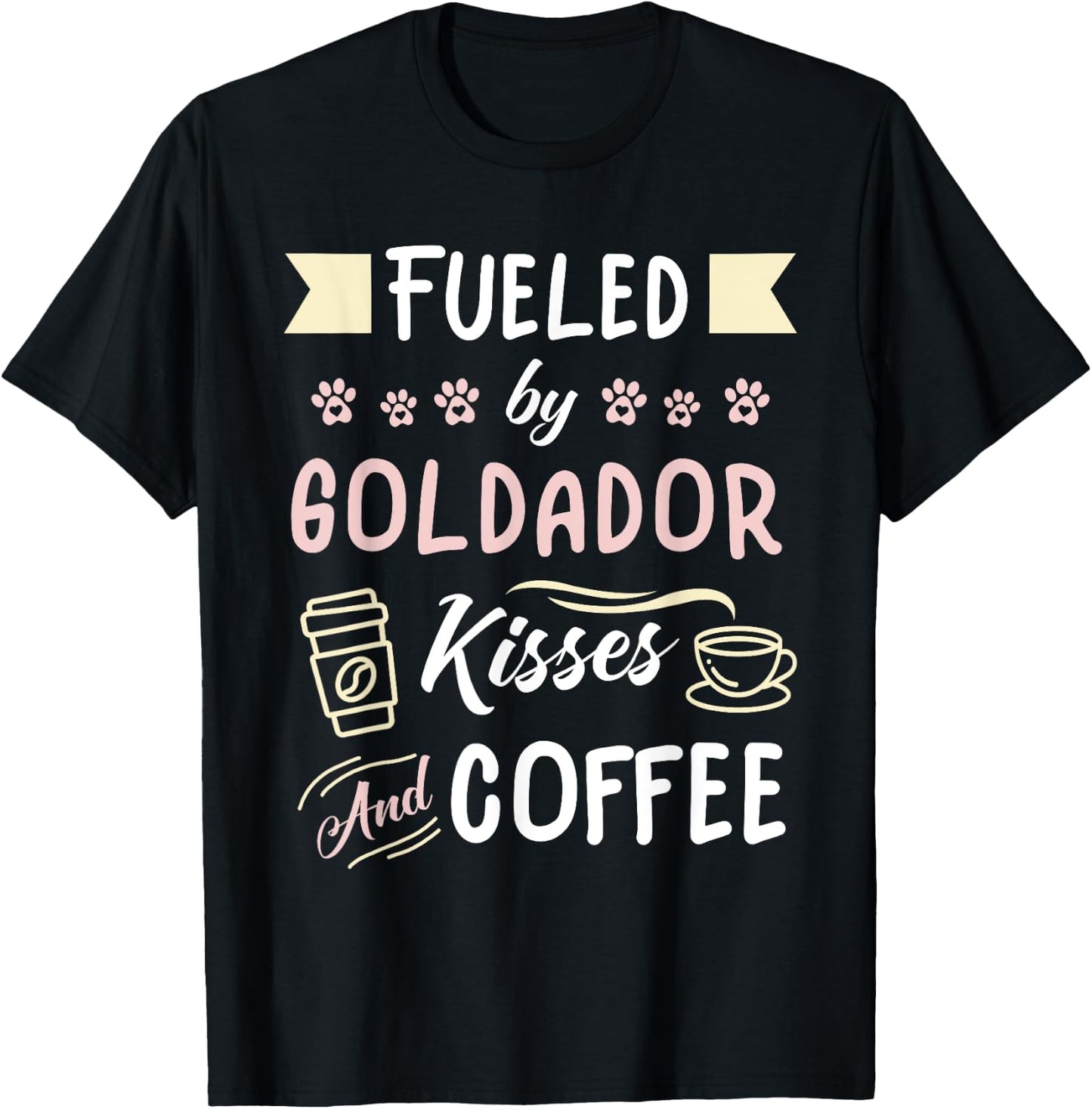 Goldador Mom Coffee Lover Golden Retriever Lab T-Shirt - T-Shirt | Black