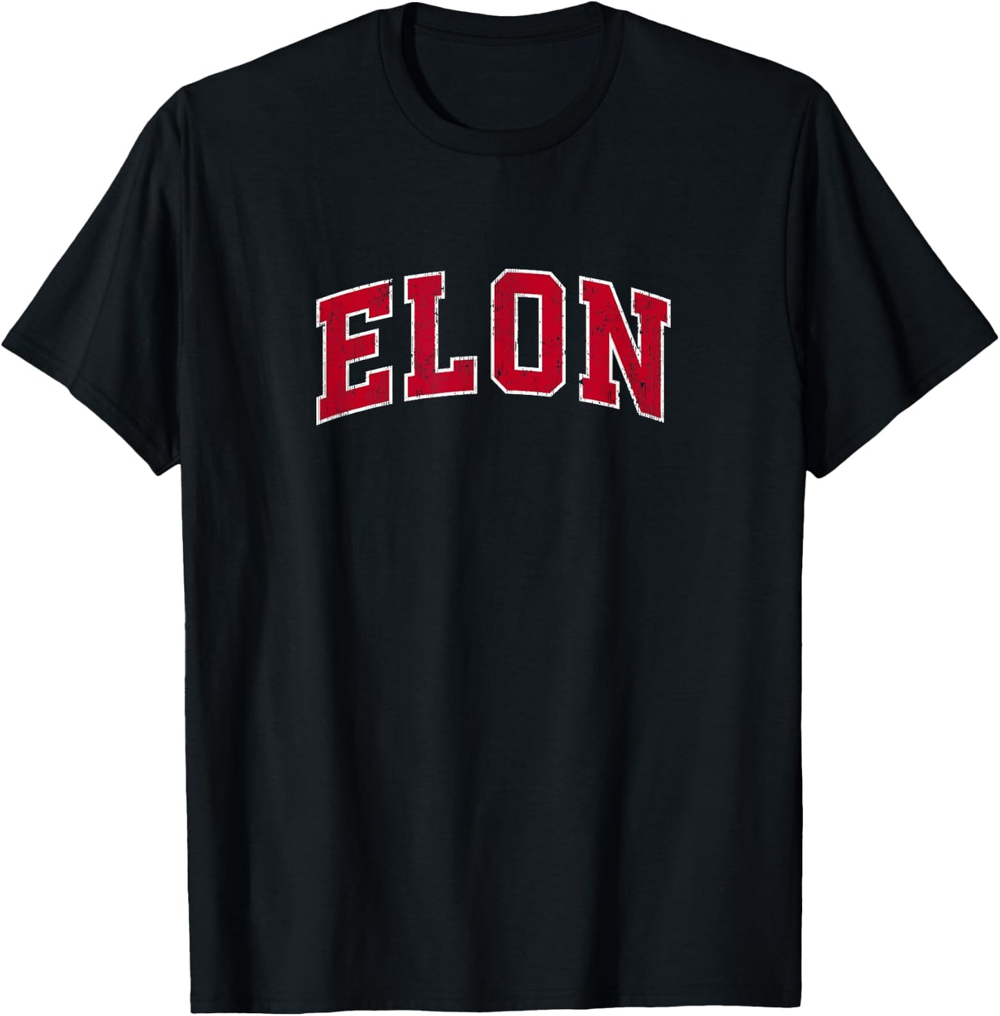 Elon North Carolina NC Vintage Sports Design Red Design T-Shirt - T-Shirt | Black