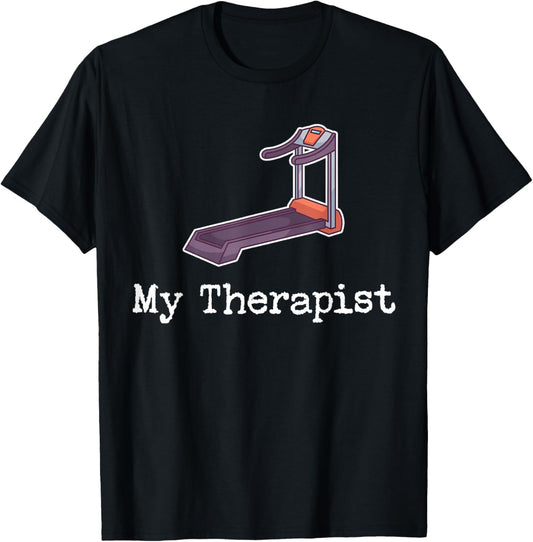 Funny Home Workout Saying Fitness Gym I Treadmill Running T-Shirt - T-Shirt | Black