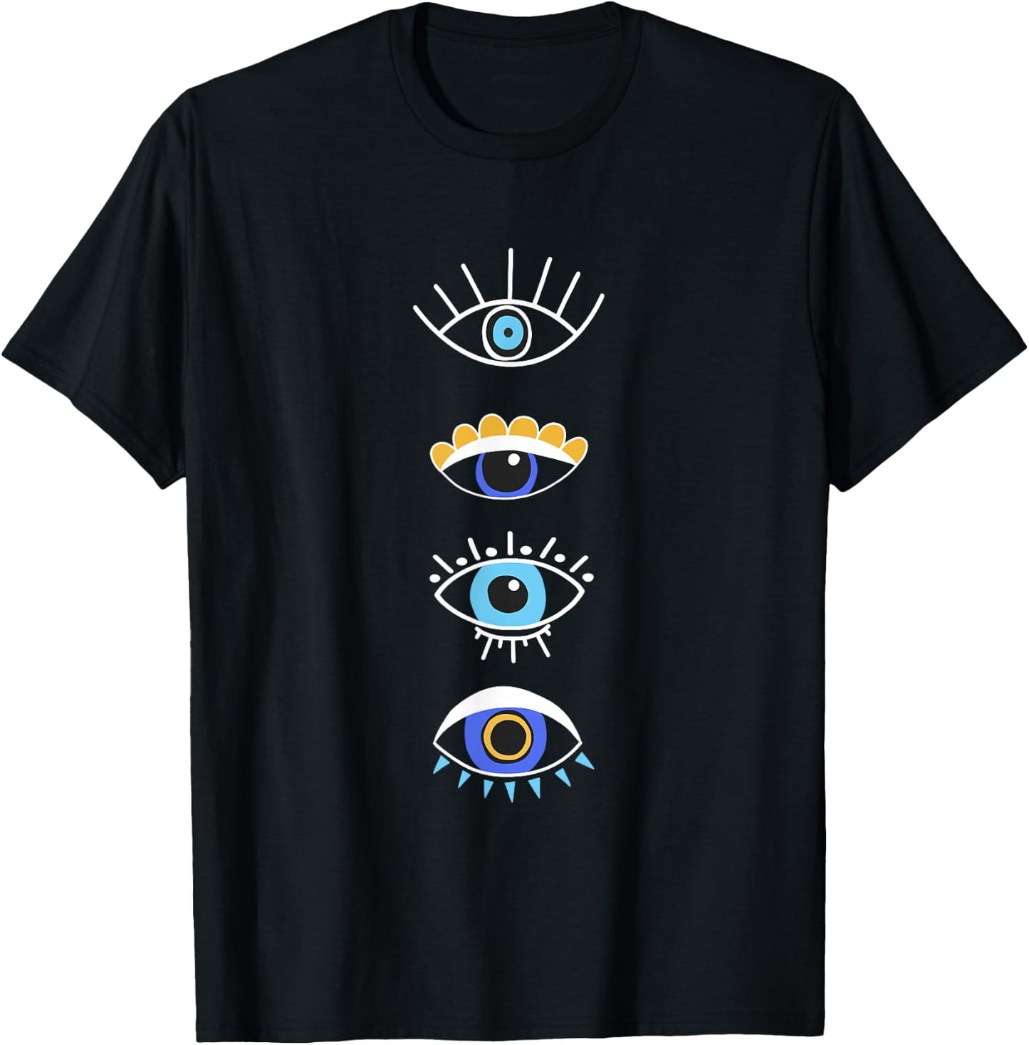 Evil Eye Curse Protection Seeing Eyes Nazar Mati Evil Eye T-Shirt - T-Shirt | Black