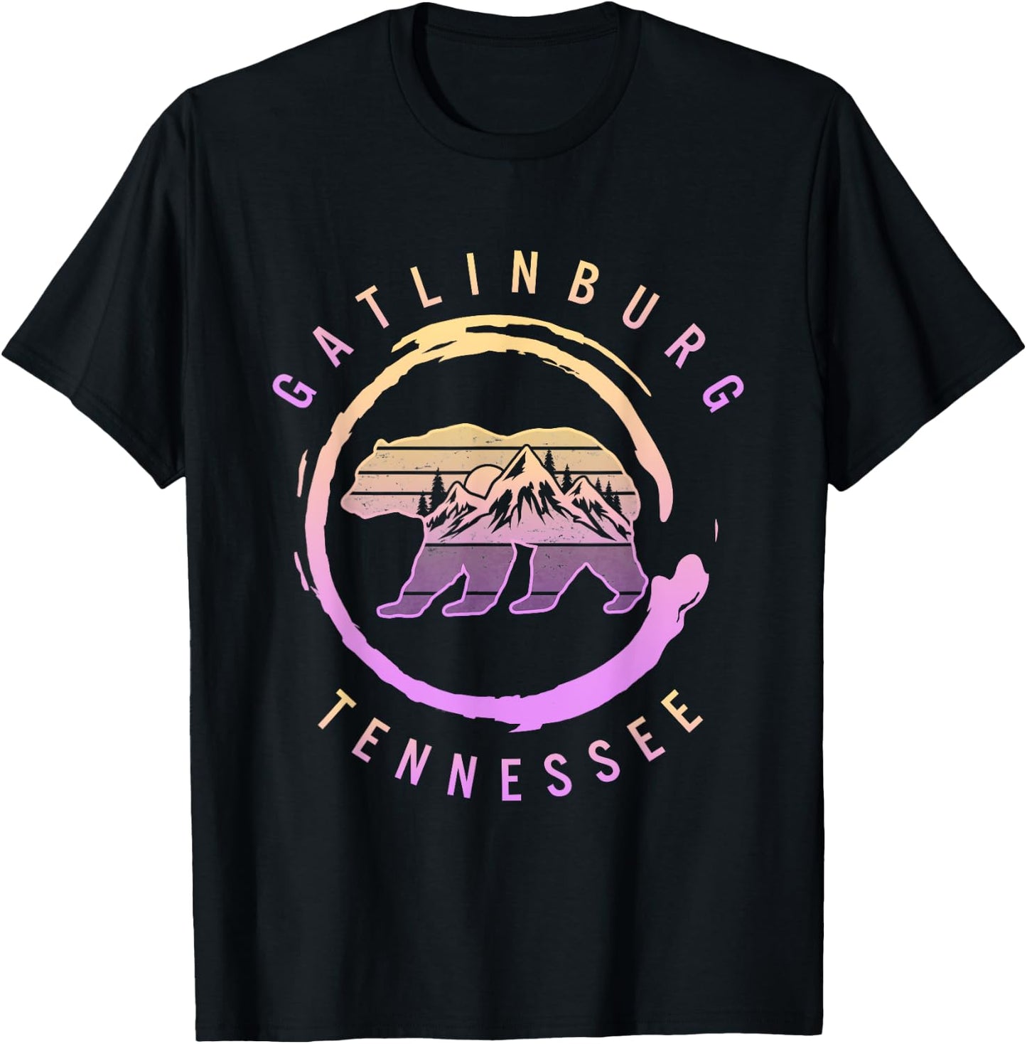 Gatlinburg Tennessee Great Smoky Mountains Bear Souvenir T-Shirt - T-Shirt | Black